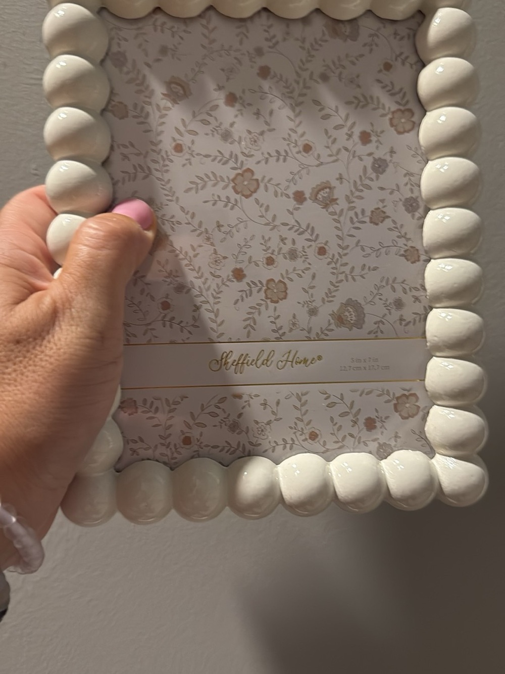 Sheffield Home Cream Beaded Frame with Glossy Finish 5x7